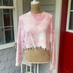 NWOT Tiger Mist Cropped Pink Sweater